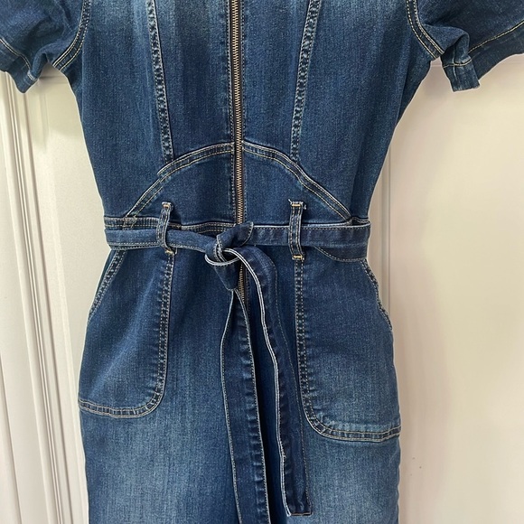 SUKISO WOMEN'S NAVY KIRA SHORT SLEEVED DENIM JUMPSUIT OVERALL SIZE SMALL - Picture 15 of 17